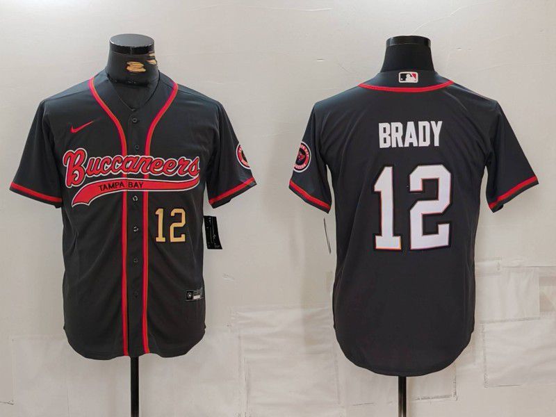 Men Tampa Bay Buccaneers #12 Brady Grey Joint Name 2024 Nike Limited NFL Jersey style 3->tampa bay buccaneers->NFL Jersey